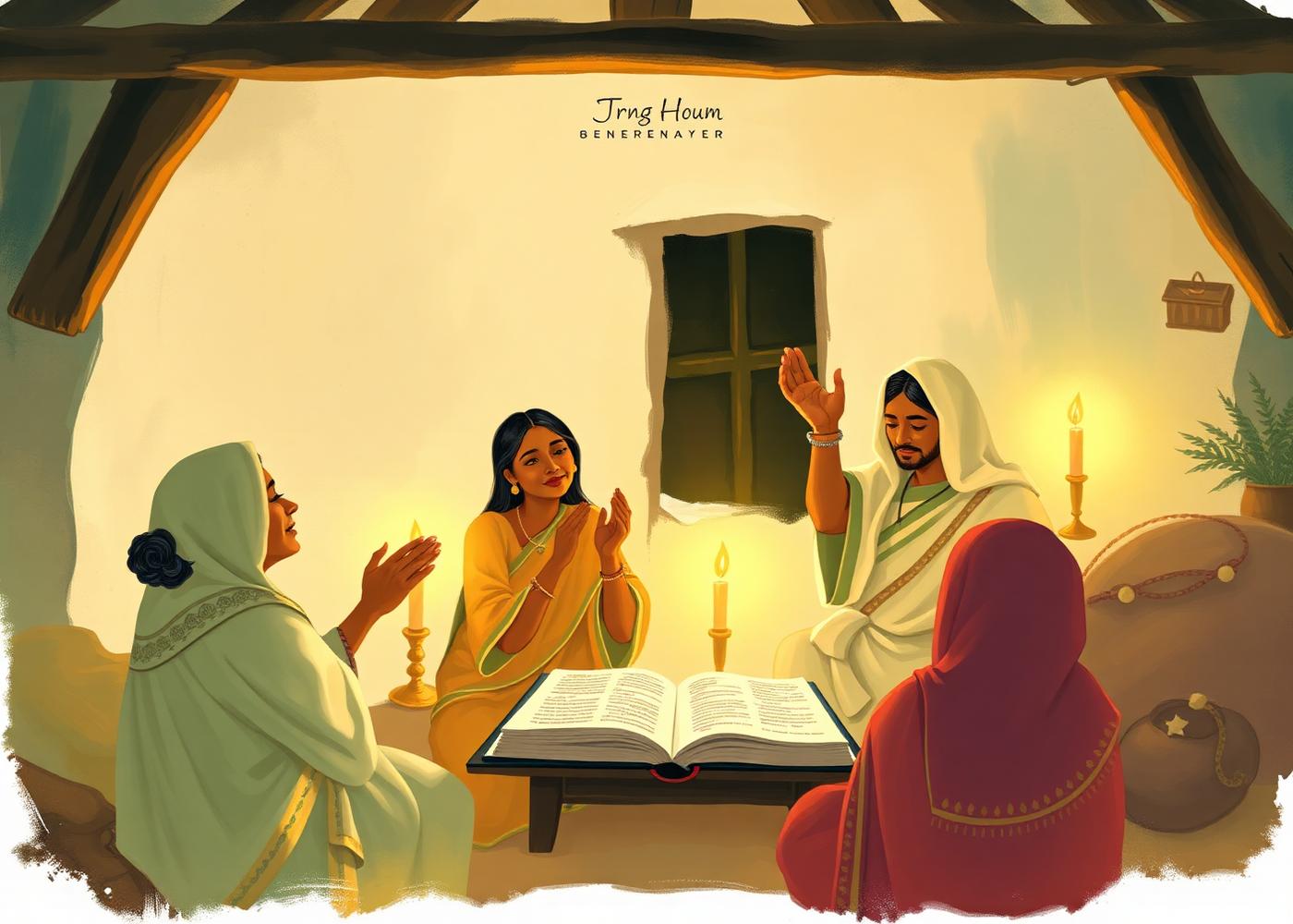 Illustration of an Indian Christian prayer gathering